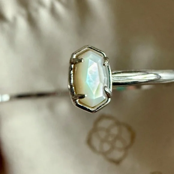 Kendra Scott Edie Cuff Bracelet Silver tone with Opal stones - Picture 4 of 5